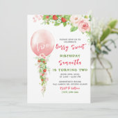 Invitation pour le premier anniversaire de fraise (Debout devant)