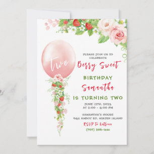 Invitation pour le premier anniversaire de fraise