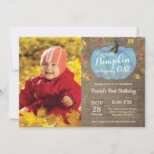 Invitation pour le premier anniversaire de garçon (Devant)