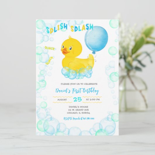 Invitation pour le premier anniversaire de Garçon (Debout devant)