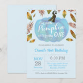 Invitation pour le premier anniversaire de garçon  (Devant / Derrière)