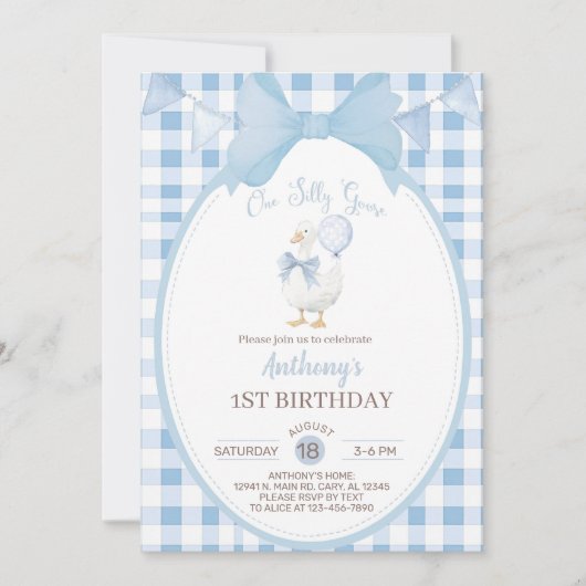 Invitation pour le premier anniversaire de Garçon (Devant)