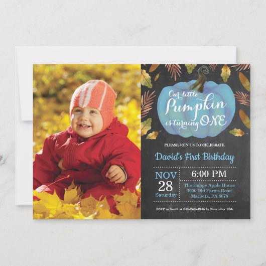 Invitation pour le premier anniversaire de garçon (Devant)