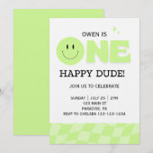 INVITATION POUR LE PREMIER ANNIVERSAIRE DE GARÇON (Devant / Derrière)