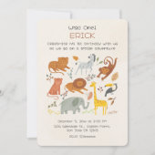 Invitation pour le premier anniversaire de garçons (Devant)