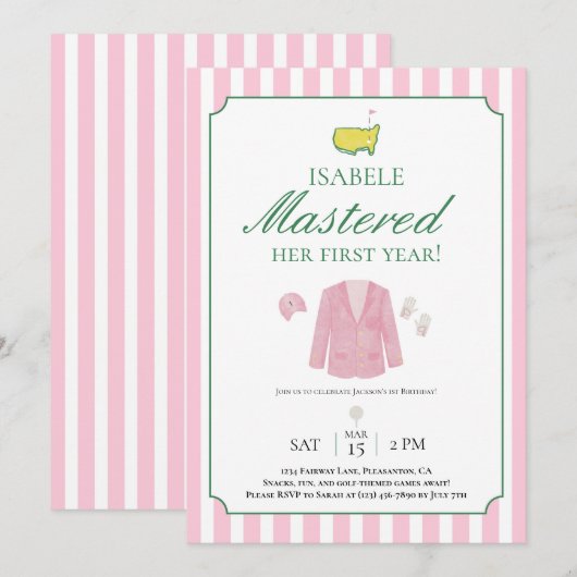 Invitation pour le premier anniversaire de Golf Ja (Devant / Derrière)