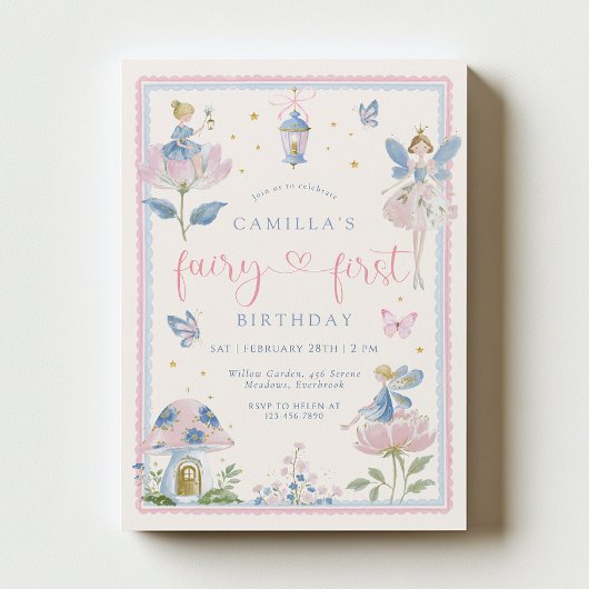 Invitation pour le premier anniversaire de la fée