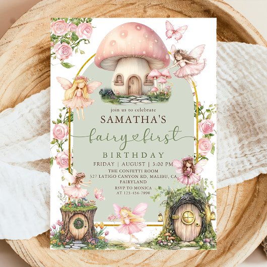 Invitation pour le premier anniversaire de la fée