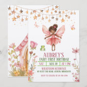 Invitation pour le premier anniversaire de la fée (Devant / Derrière)