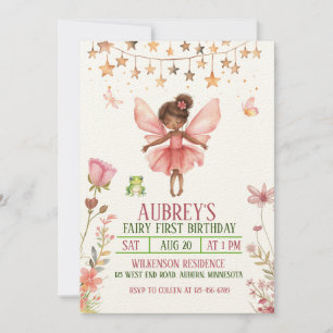 Invitation pour le premier anniversaire de la fée