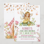 Invitation pour le premier anniversaire de la fée (Devant / Derrière)