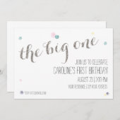 Invitation pour le premier anniversaire de la fill (Devant / Derrière)