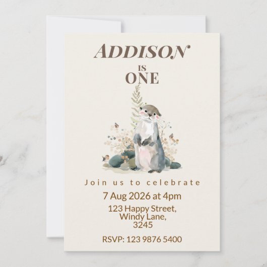 Invitation pour le premier anniversaire de la lout (Devant)
