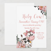 Invitation pour le premier anniversaire de la vach (Devant / Derrière)