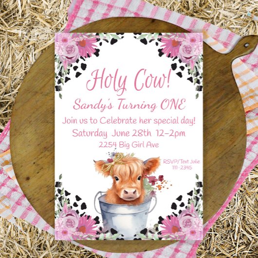 Invitation pour le premier anniversaire de la vach