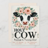 Invitation pour le premier anniversaire de la vach (Devant / Derrière)