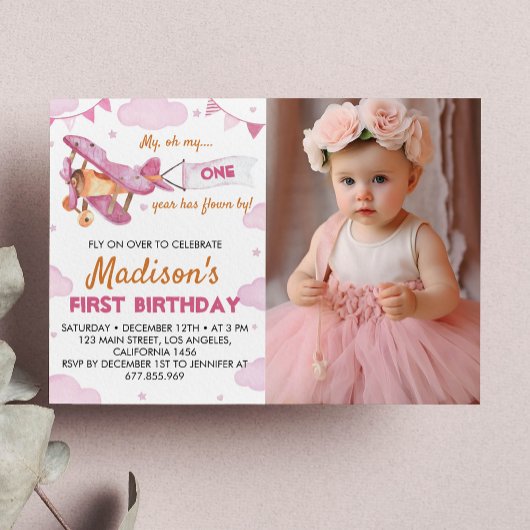 Invitation pour le premier anniversaire de l'avion