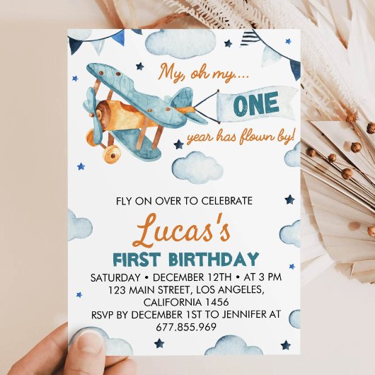 Invitation pour le premier anniversaire de l'avion