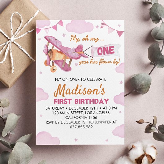 Invitation pour le premier anniversaire de l'avion