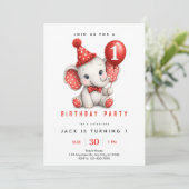 Invitation pour le premier anniversaire de l'éléph (Debout devant)