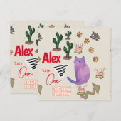 Invitation pour le premier anniversaire de l'enfan (Devant / Derrière)