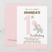 Invitation pour le premier anniversaire de Little (Devant / Derrière)