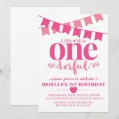 Invitation pour le premier anniversaire de Little (Devant / Derrière)