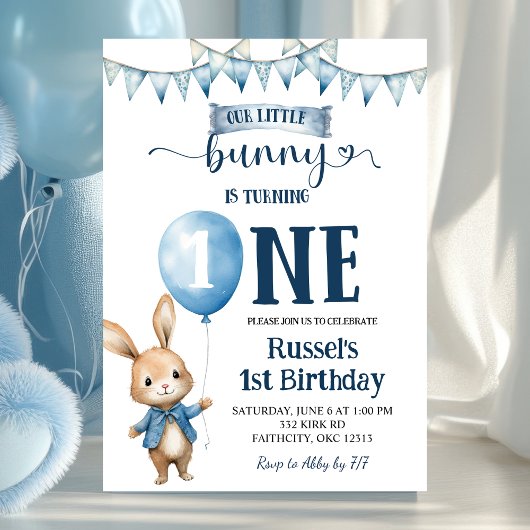 Invitation pour le premier anniversaire de Little