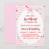 Invitation pour le premier anniversaire de Little (Devant / Derrière)