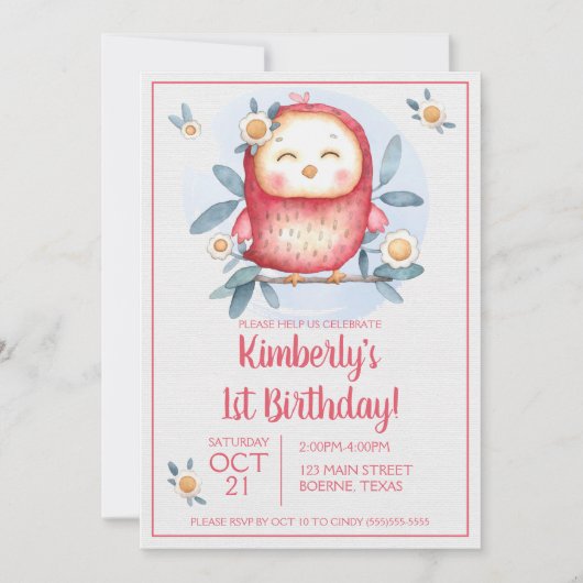 Invitation pour le premier anniversaire de l'oisea (Devant)