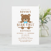 Invitation pour le premier anniversaire de l'ours  (Debout devant)
