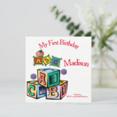 invitation pour le premier anniversaire de naissan (Debout devant)