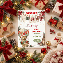 Invitation pour le premier anniversaire de Noël |