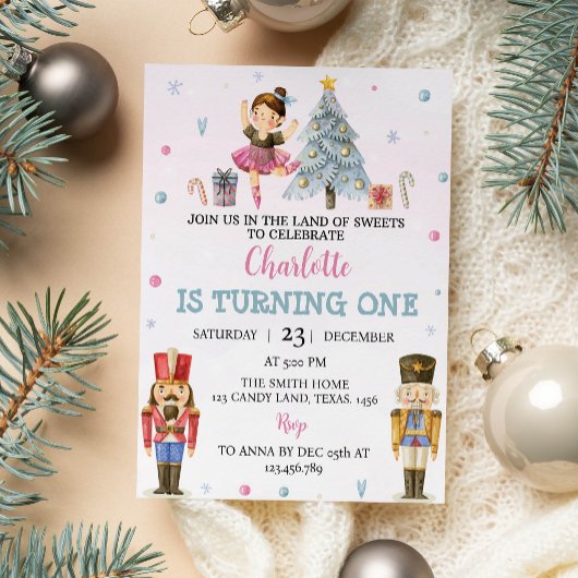 Invitation pour le premier anniversaire de Noël Ca