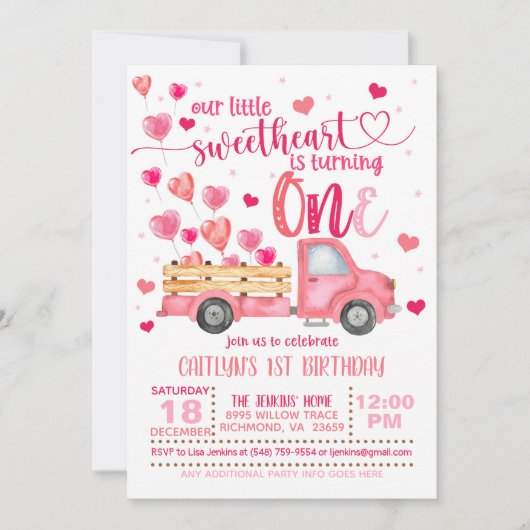 Invitation pour le premier anniversaire de notre p (Devant)