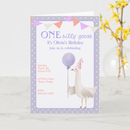 Invitation pour le premier anniversaire de ONE Sil (Fleur jaune)