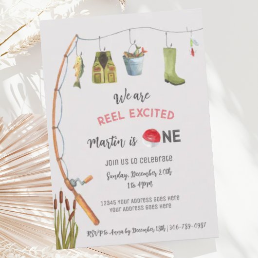 Invitation pour le premier anniversaire de pêche R