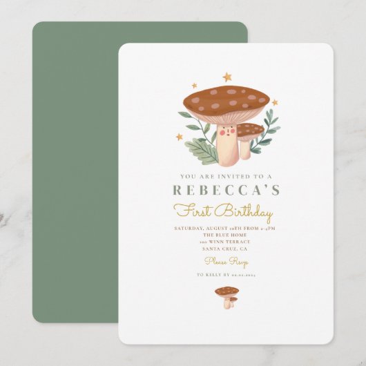 Invitation pour le premier anniversaire de Petit C (Devant / Derrière)