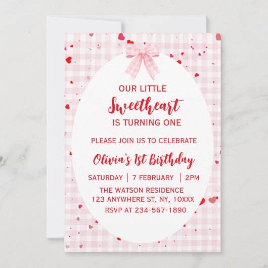 Invitation pour le premier anniversaire de Petit C (Devant)