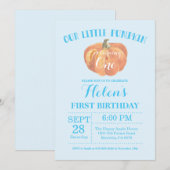 Invitation pour le premier anniversaire de Pumpkin (Devant / Derrière)