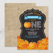 Invitation pour le premier anniversaire de Pumpkin (Devant / Derrière)
