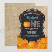 Invitation pour le premier anniversaire de Pumpkin (Devant / Derrière)