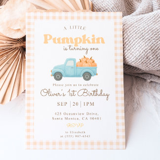 Invitation pour le premier anniversaire de Pumpkin