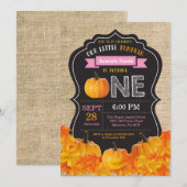 Invitation pour le premier anniversaire de Pumpkin (Devant / Derrière)