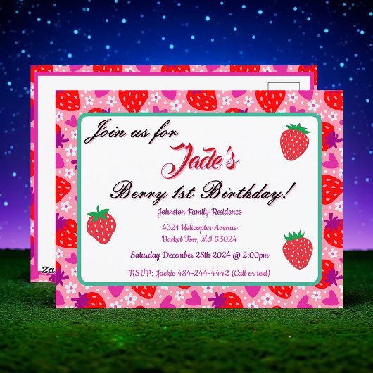 Invitation pour le premier anniversaire de Rose à