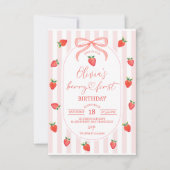 Invitation pour le premier anniversaire de Strawbe (Devant)