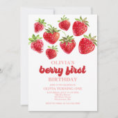 Invitation pour le premier anniversaire de Strawbe (Devant)