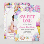 Invitation pour le premier anniversaire de Sweet O (Devant / Derrière)