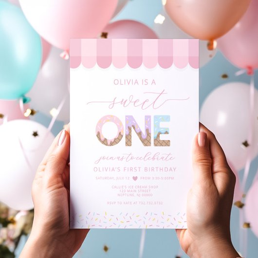 Invitation pour le premier anniversaire de Sweet O