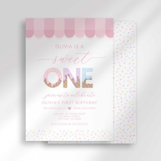 Invitation pour le premier anniversaire de Sweet O